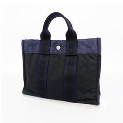 Hermes Tote Bag Foult PM Canvas Black Women's