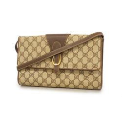 Gucci Shoulder Bag GG Supreme Old 904 02 050 Brown Beige Women's