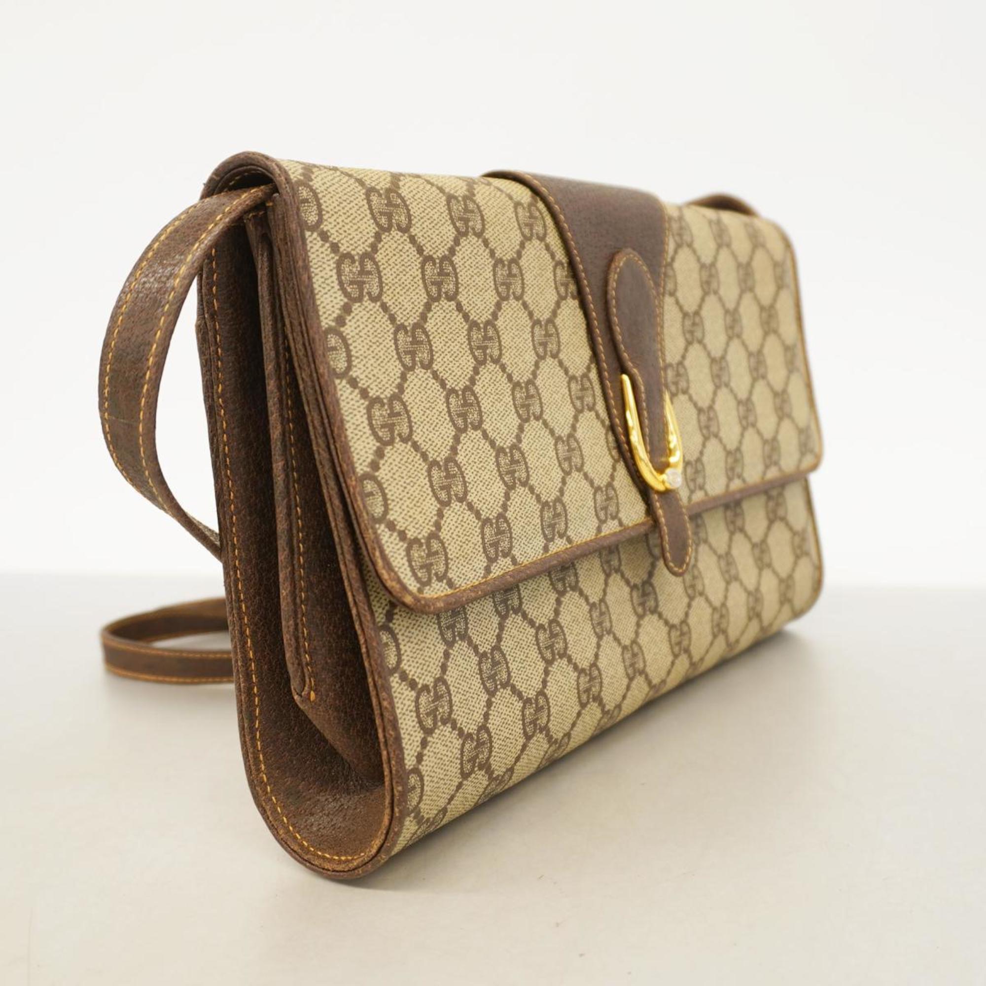 Gucci Shoulder Bag GG Supreme Old 904 02 050 Brown Beige Women's