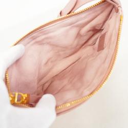 Christian Dior Shoulder Bag Cannage Caro Leather Pink Women's