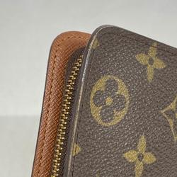 Louis Vuitton Long Wallet Monogram Porto Monaco Zip M61727 Brown Men's Women's