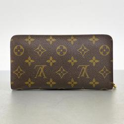 Louis Vuitton Long Wallet Monogram Porto Monaco Zip M61727 Brown Men's Women's