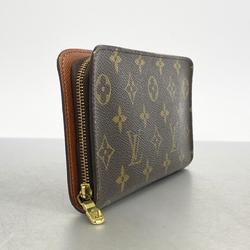 Louis Vuitton Long Wallet Monogram Porto Monaco Zip M61727 Brown Men's Women's