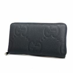 Gucci Jumbo GG Long Wallet 739482 Leather Black Men's