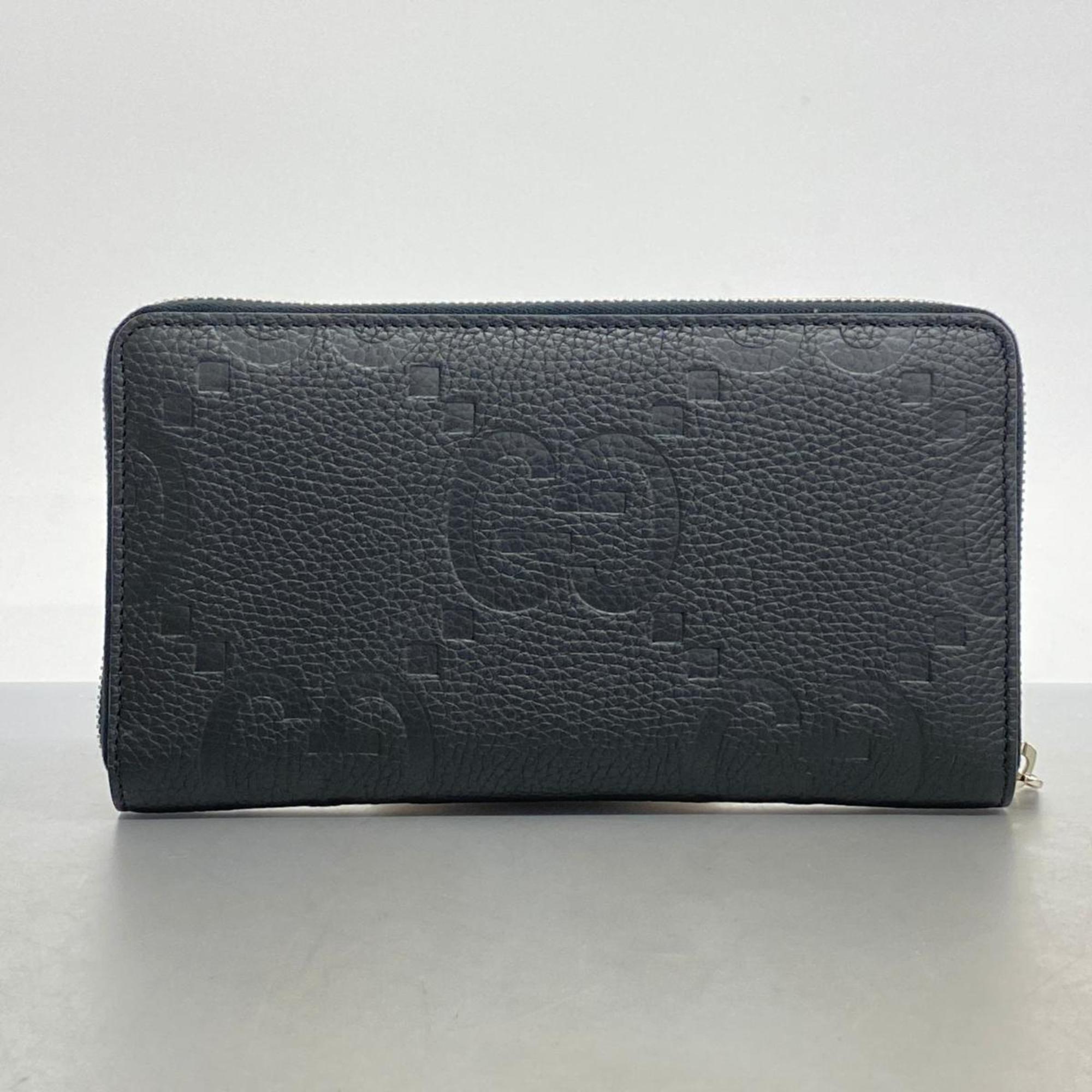 Gucci Jumbo GG Long Wallet 739482 Leather Black Men's