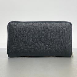 Gucci Jumbo GG Long Wallet 739482 Leather Black Men's