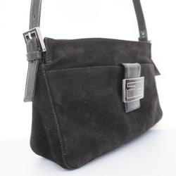 Fendi shoulder bag suede black ladies