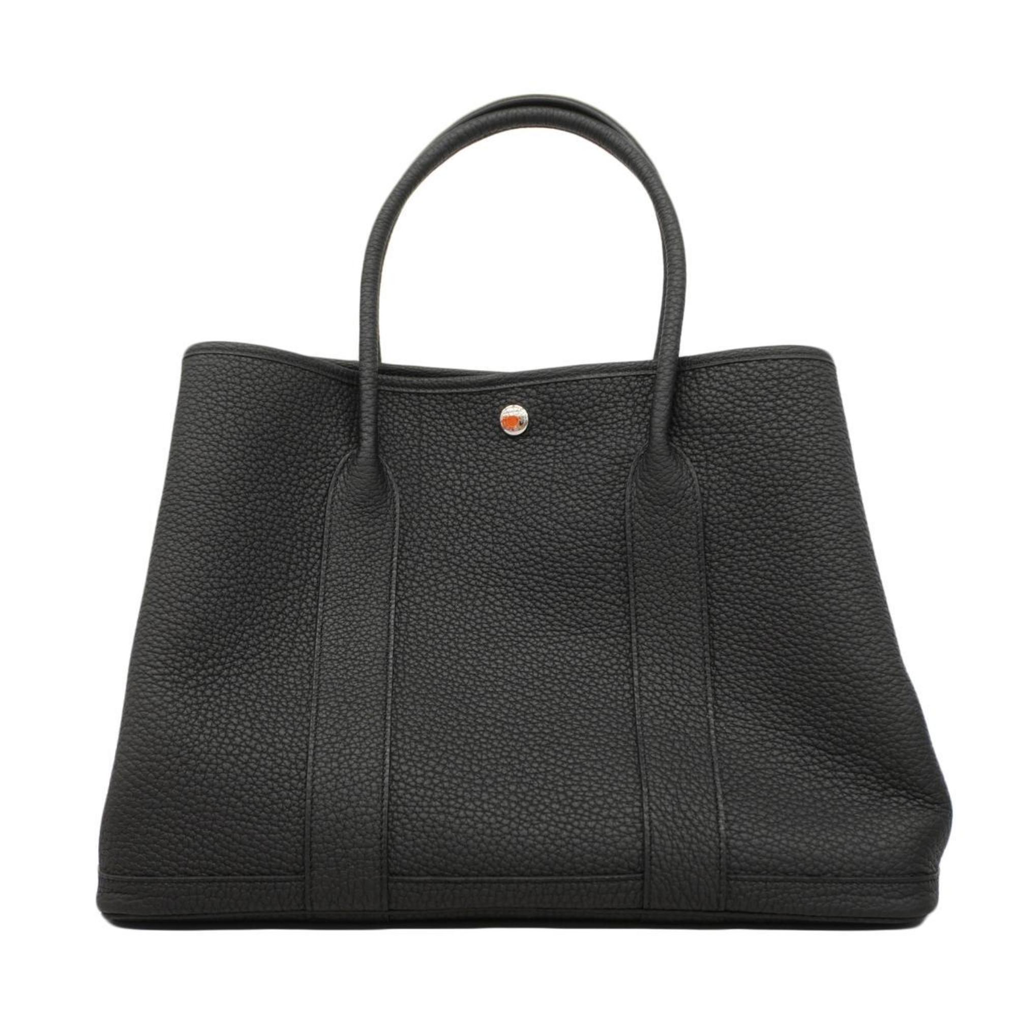 Hermes Tote Bag Garden PM B Stamp Negonda Black Women's