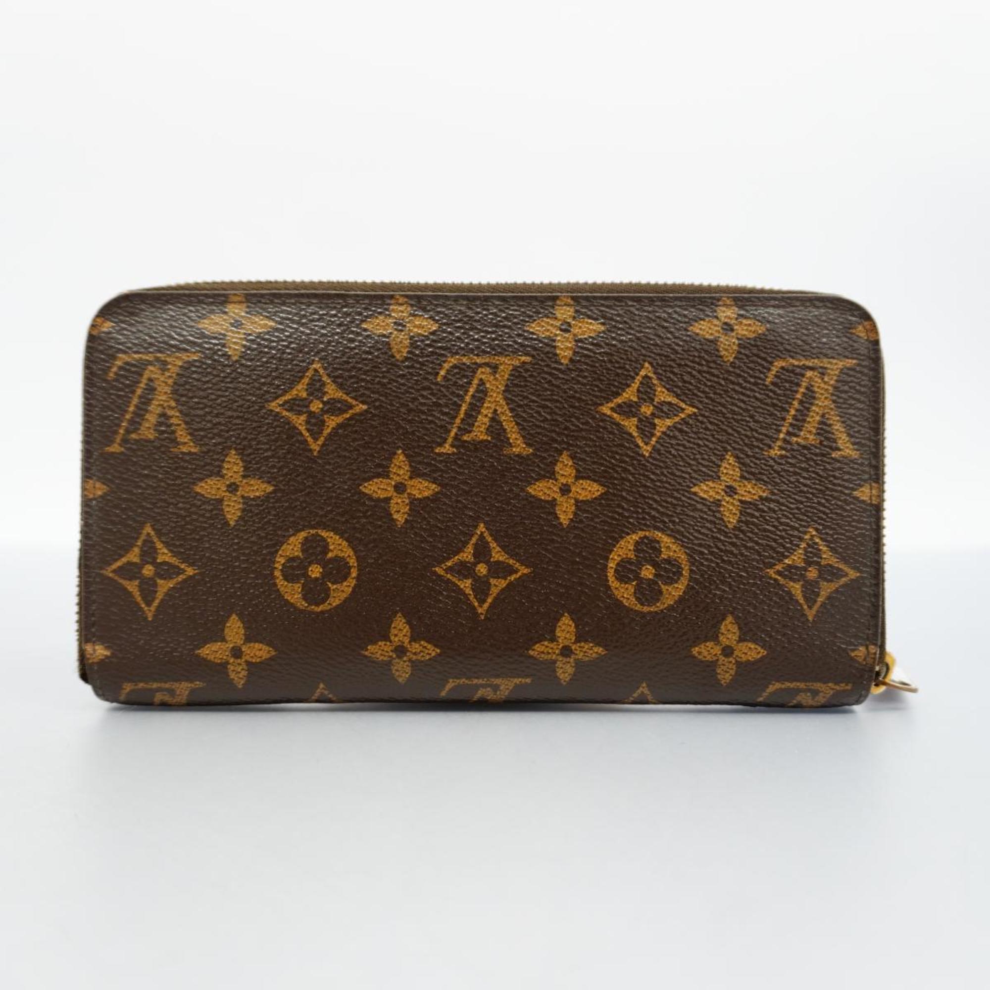 Louis Vuitton Long Wallet Monogram Zippy M42616 Brown Men's Women's