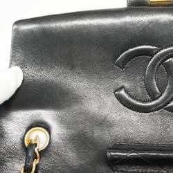 Chanel Shoulder Bag Matelasse W Chain Lambskin Black Women's