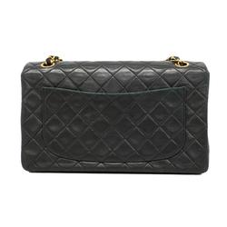 Chanel Shoulder Bag Matelasse W Chain Lambskin Black Women's