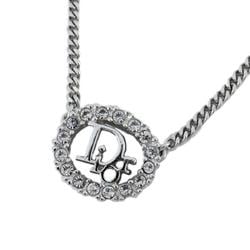 Christian Dior Necklace Oval Metal Silver Women's