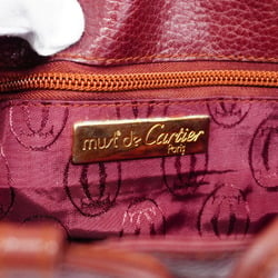 Cartier Shoulder Bag Must Leather Bordeaux Women's