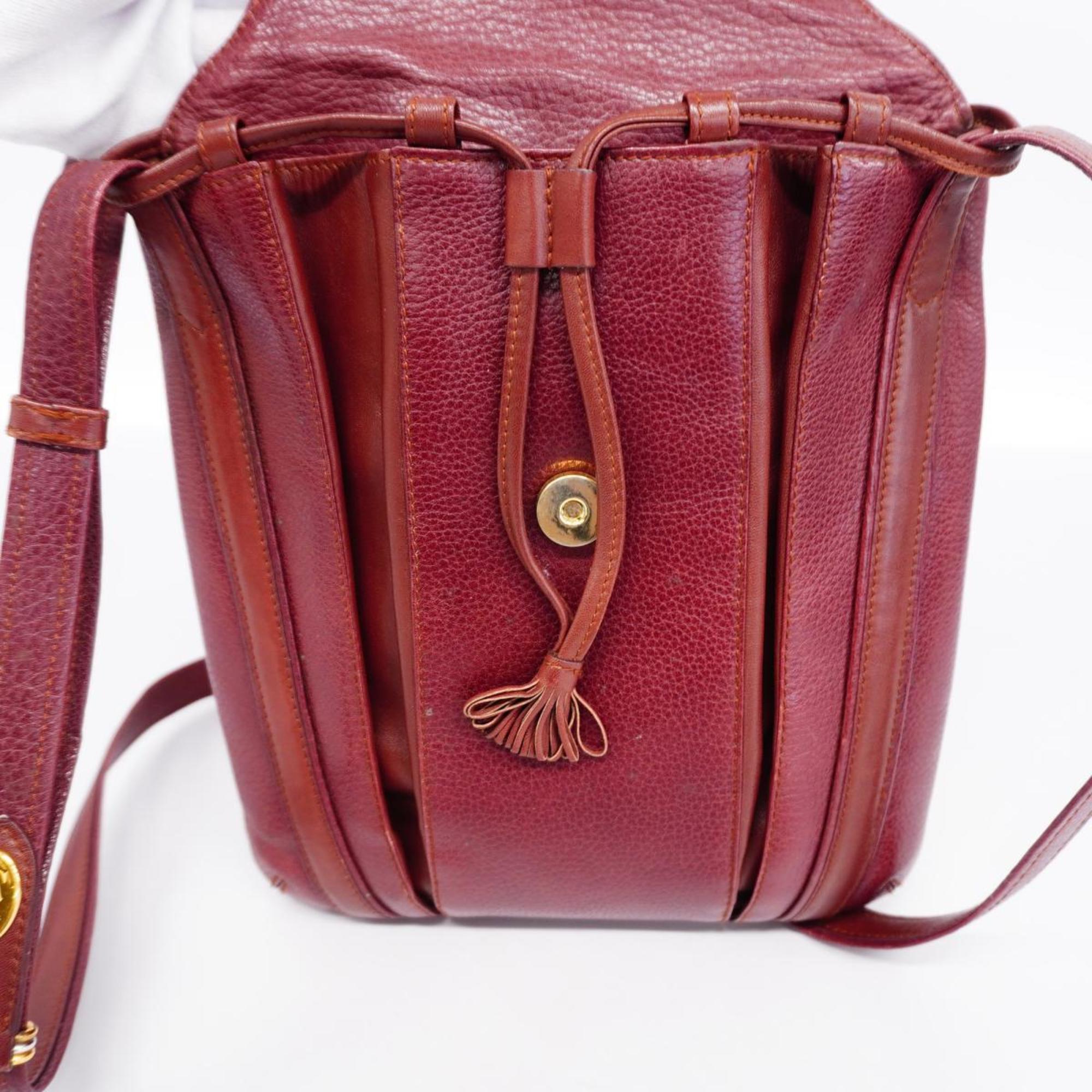 Cartier Shoulder Bag Must Leather Bordeaux Women's