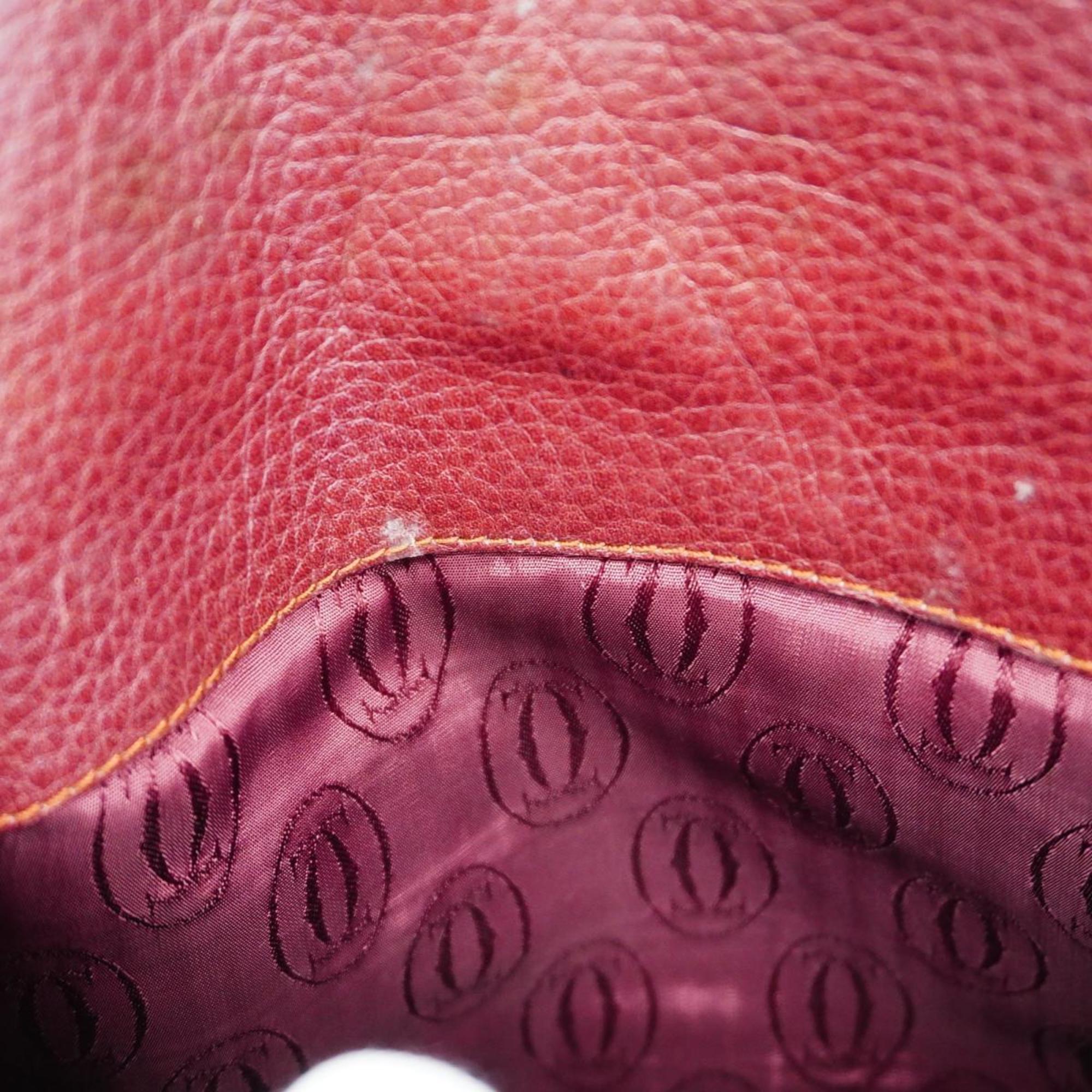 Cartier Shoulder Bag Must Leather Bordeaux Women's