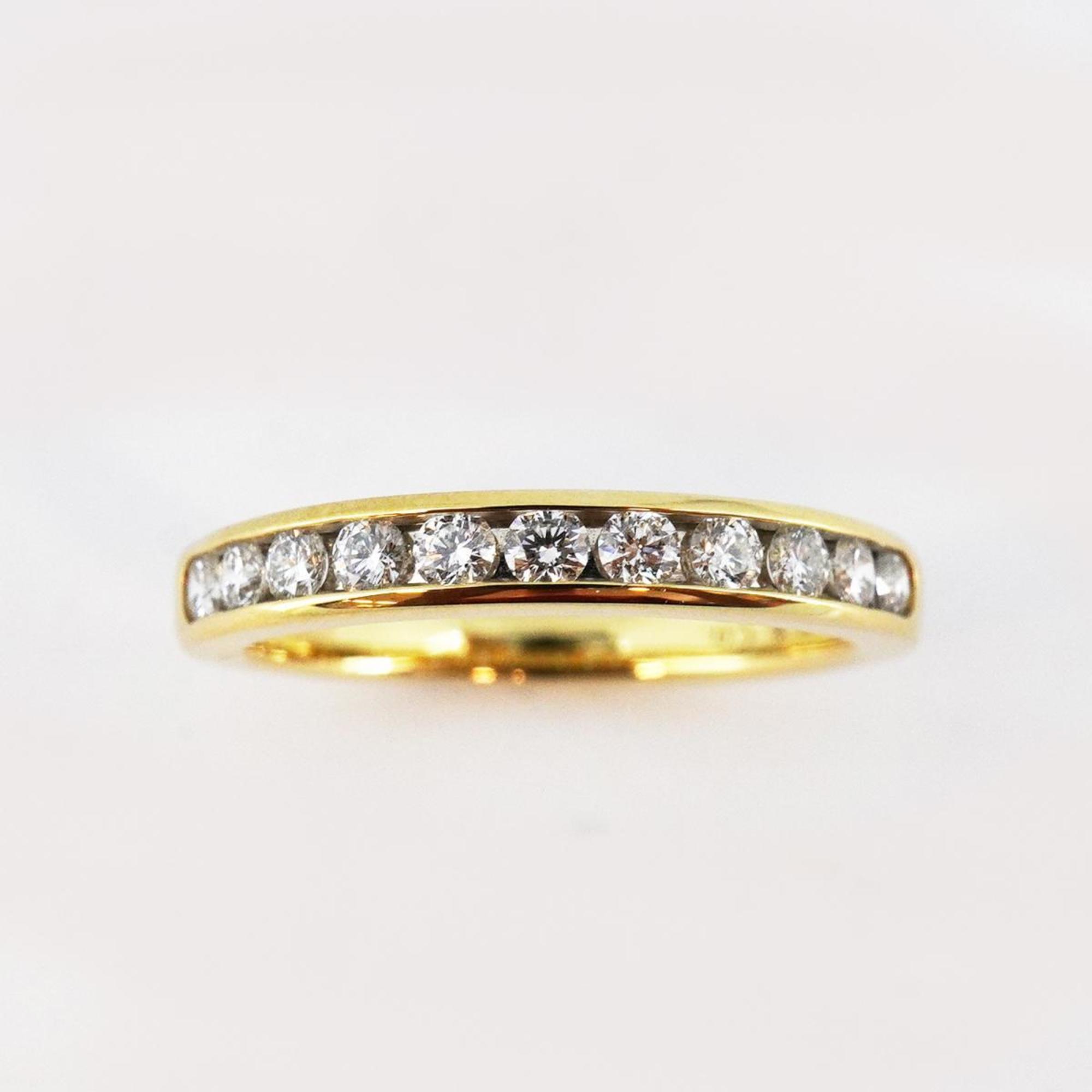 Tiffany Ring Half Eternity Channel Diamond K18YG Yellow Gold Ladies