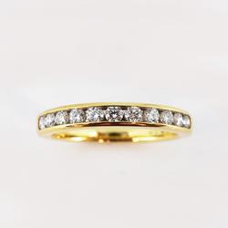 Tiffany Ring Half Eternity Channel Diamond K18YG Yellow Gold Ladies