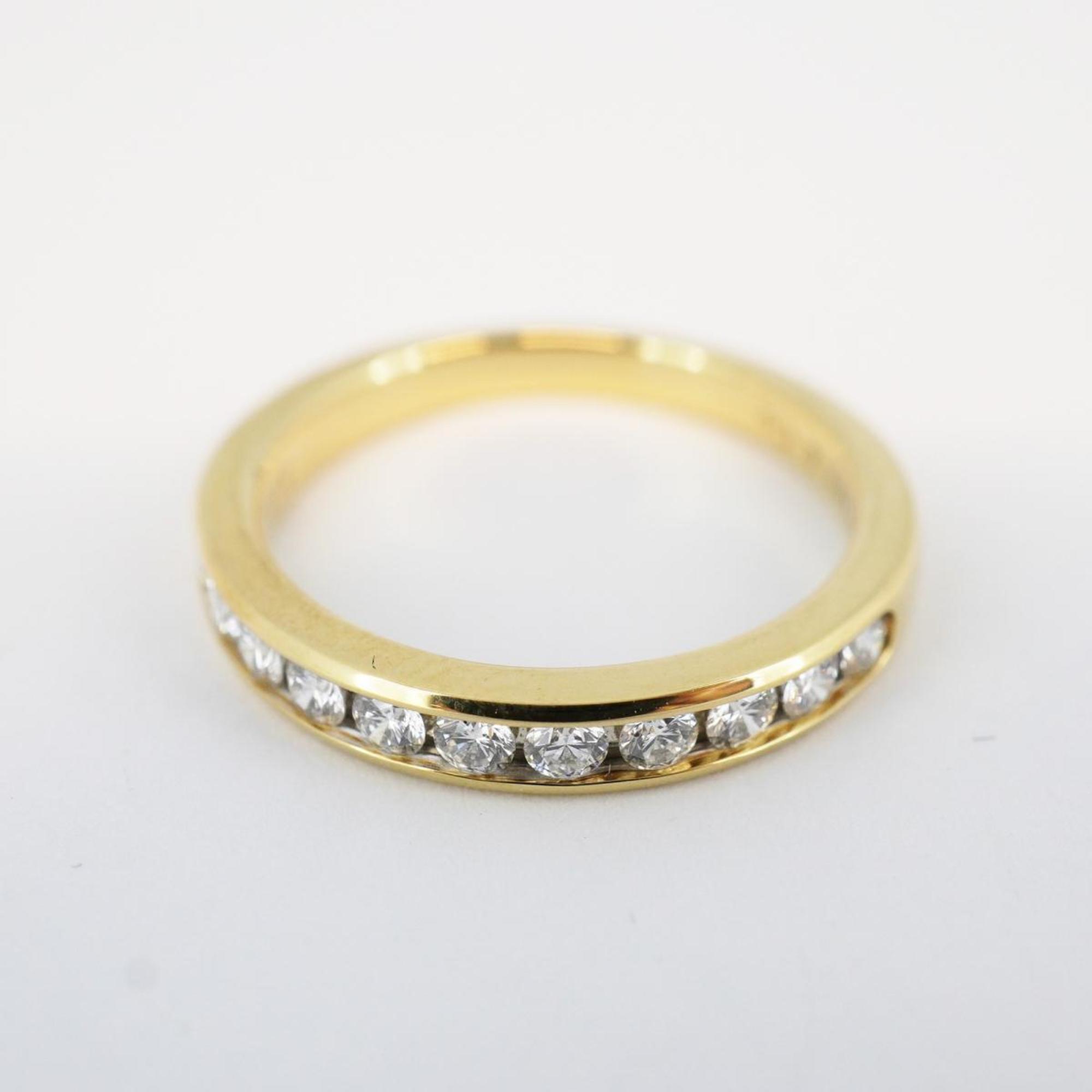 Tiffany Ring Half Eternity Channel Diamond K18YG Yellow Gold Ladies