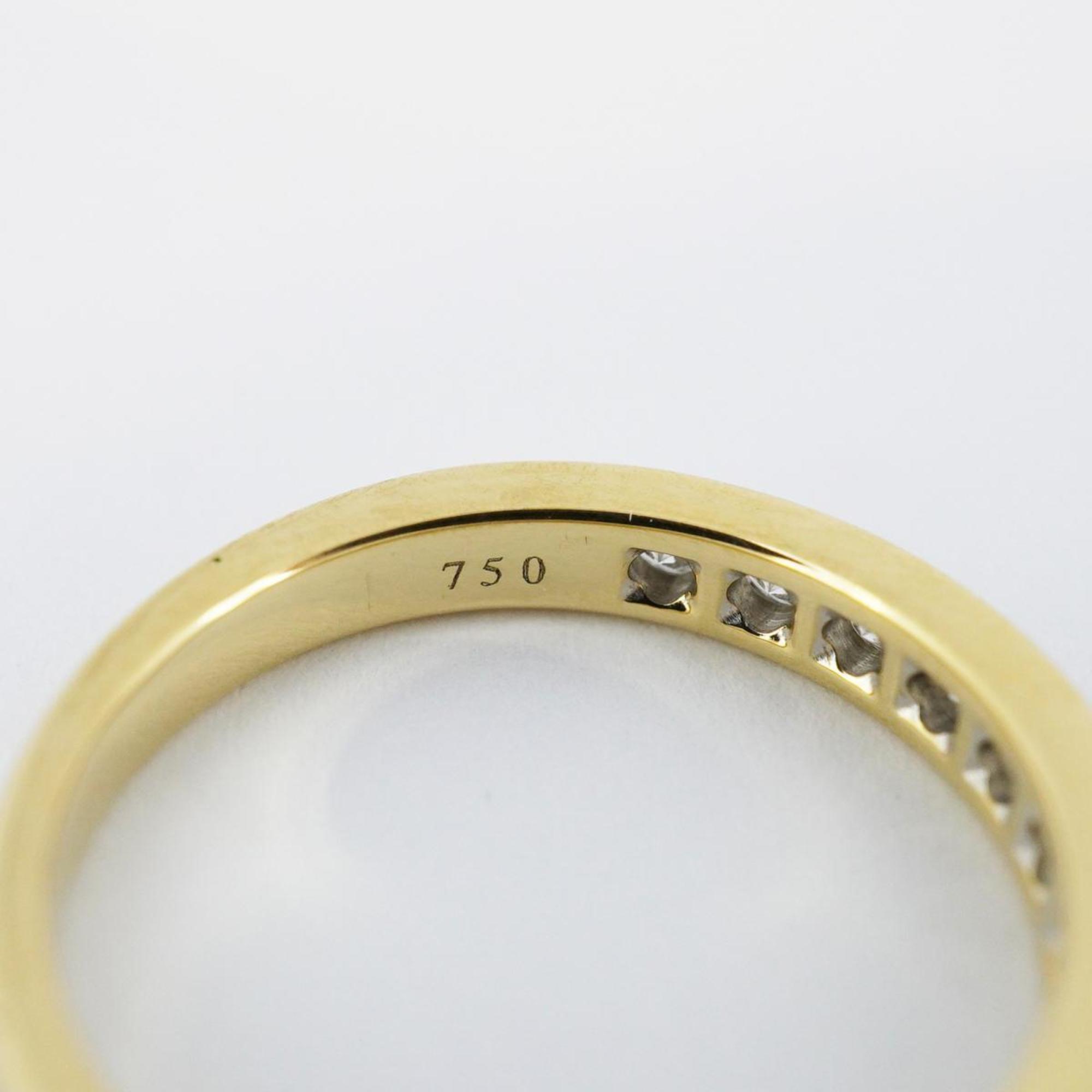 Tiffany Ring Half Eternity Channel Diamond K18YG Yellow Gold Ladies