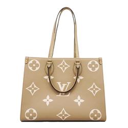 Louis Vuitton Tote Bag Monogram Empreinte Bicolor On the Go MM M45494 Tourterelle Creme Ladies