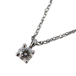 Tiffany Necklace Solitaire 1PD Diamond Pt950 Platinum Ladies