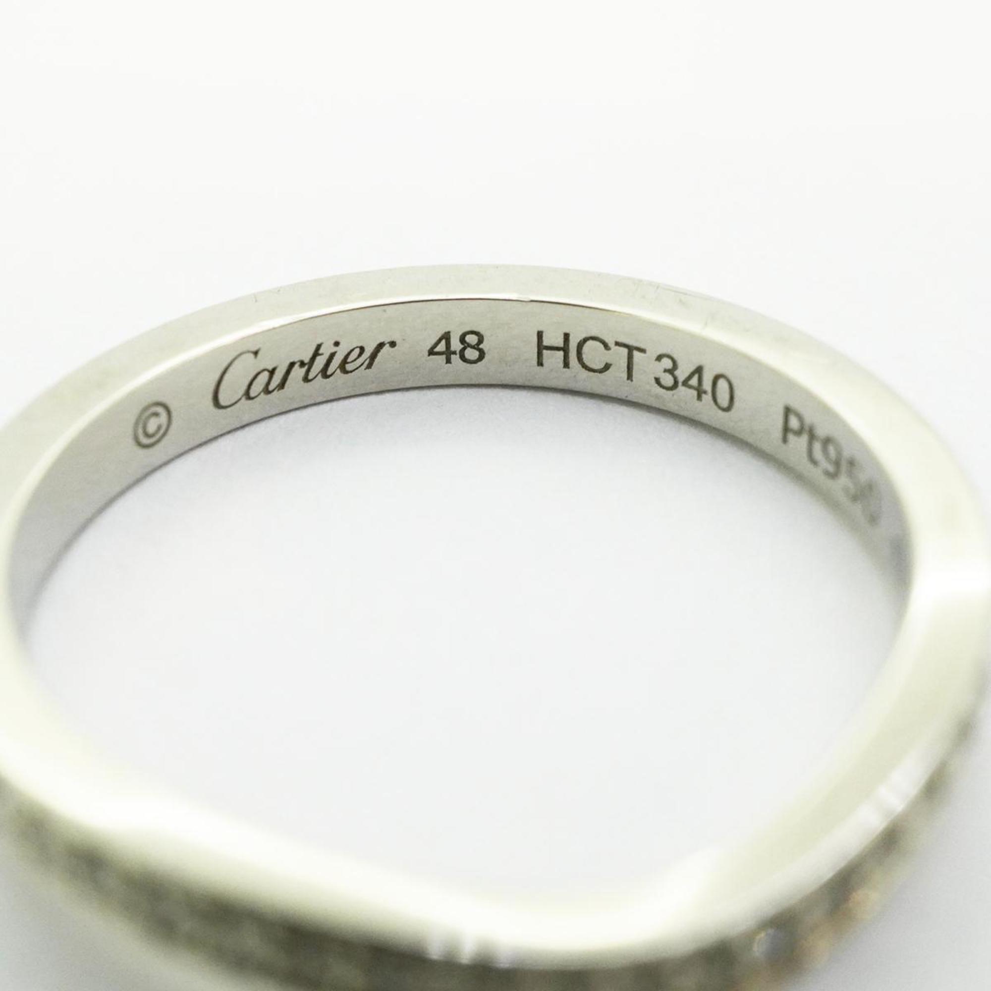 Cartier Ring Ballerina Half Eternity Diamond Pt950 Platinum Women's