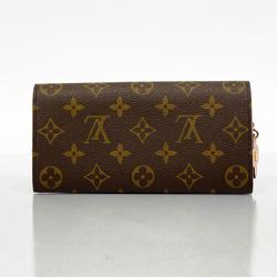 Louis Vuitton Long Wallet Monogram Flower Portefeuille Emily M68313 Brown Hot Pink Ladies