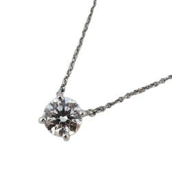 Tiffany Necklace Solitaire 1PD Diamond Pt950 Platinum Ladies