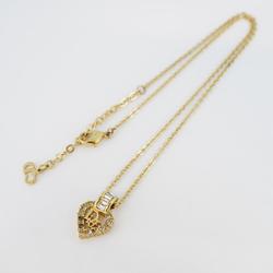 Christian Dior Necklace Rhinestone GP Plated Gold Women's