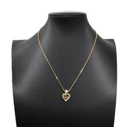 Christian Dior Necklace Rhinestone GP Plated Gold Women's