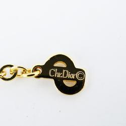 Christian Dior Necklace CD Rhinestone GP Plated Gold Women's