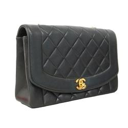 Chanel Shoulder Bag Matelasse Diana Chain Lambskin Black Women's