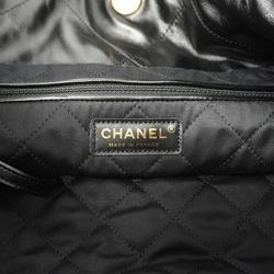 Chanel Shoulder Bag 22 Chain Calfskin Black Women's