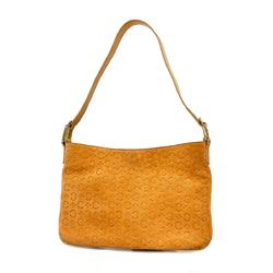 Celine Shoulder Bag C Macadam Suede Orange Brown Women's