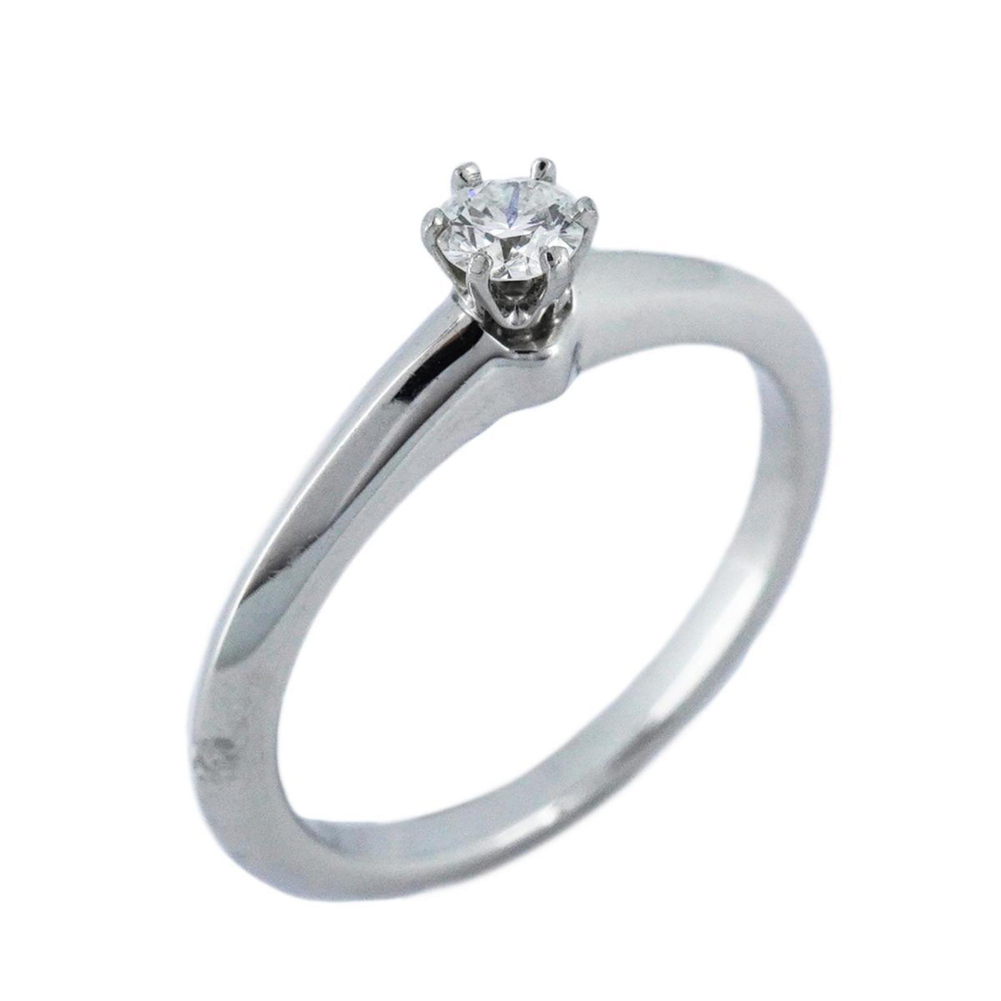 Tiffany Ring Solitaire 1PD Diamond Pt950 Platinum Ladies