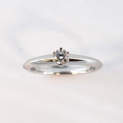 Tiffany Ring Solitaire 1PD Diamond Pt950 Platinum Ladies