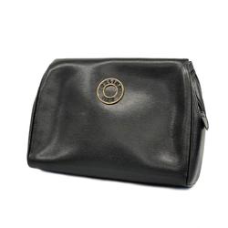 Celine Clutch Bag Leather Black Women's