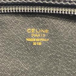 Celine Clutch Bag Leather Black Women's