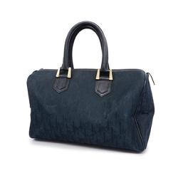 Christian Dior handbag Trotter nylon canvas navy women's