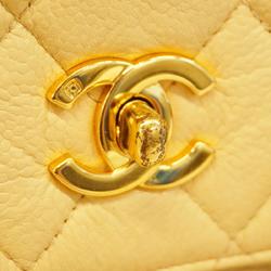 Chanel Shoulder Bag Matelasse Chain Caviar Skin Beige Women's