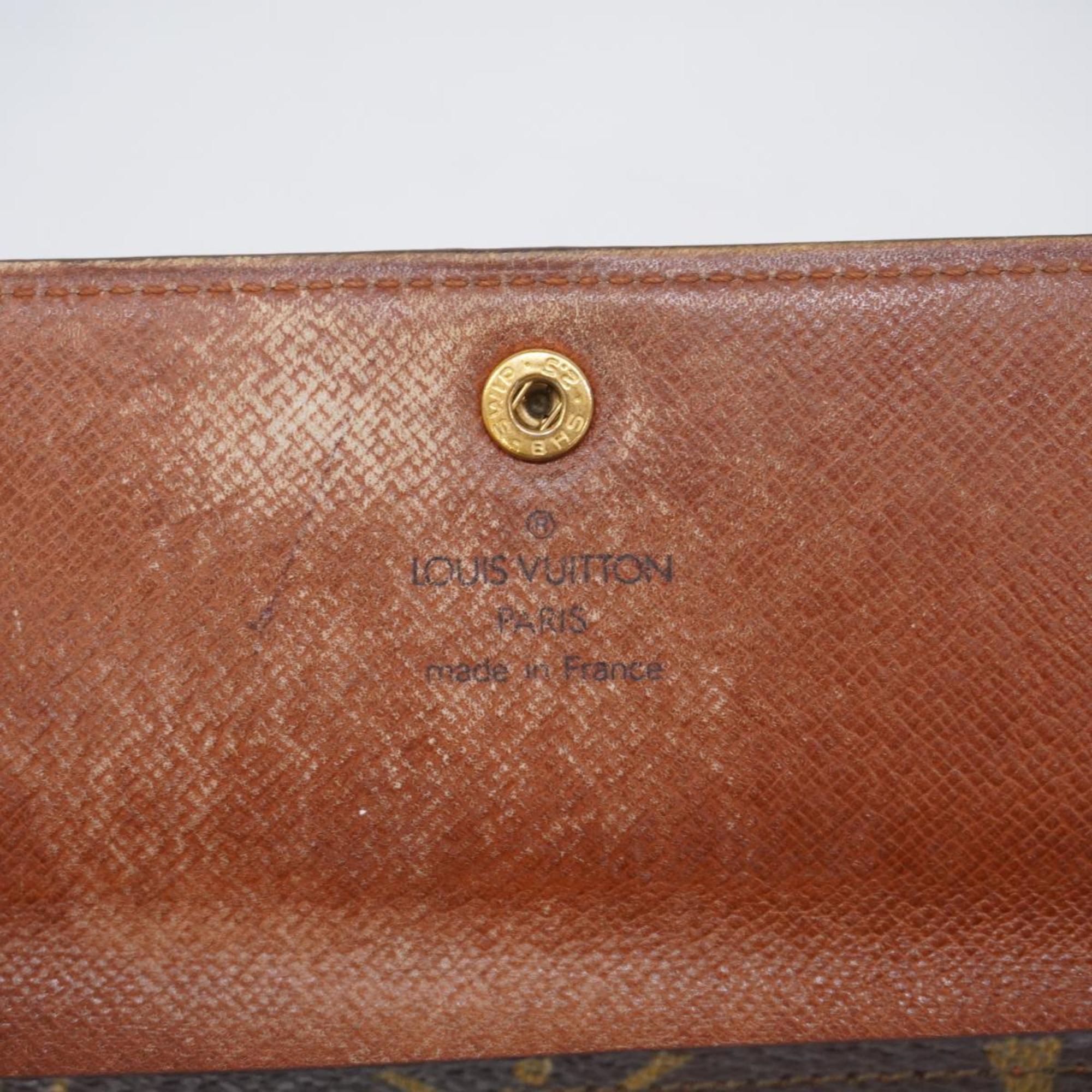 Louis Vuitton Long Wallet Monogram Porto Monnaie Credit M61723 Brown Ladies