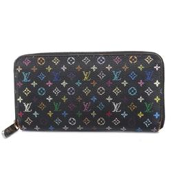 Louis Vuitton Long Wallet Monogram Multicolor Zippy M60050 Noir Beige Women's