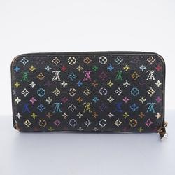 Louis Vuitton Long Wallet Monogram Multicolor Zippy M60050 Noir Beige Women's