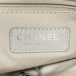 Chanel Tote Bag Matelasse Chain Shoulder Leather Light Grey Women's