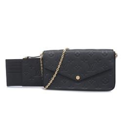 Louis Vuitton Shoulder Wallet Monogram Empreinte Pochette Felicie M64064 Noir Ladies