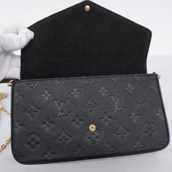 Louis Vuitton Shoulder Wallet Monogram Empreinte Pochette Felicie M64064 Noir Ladies