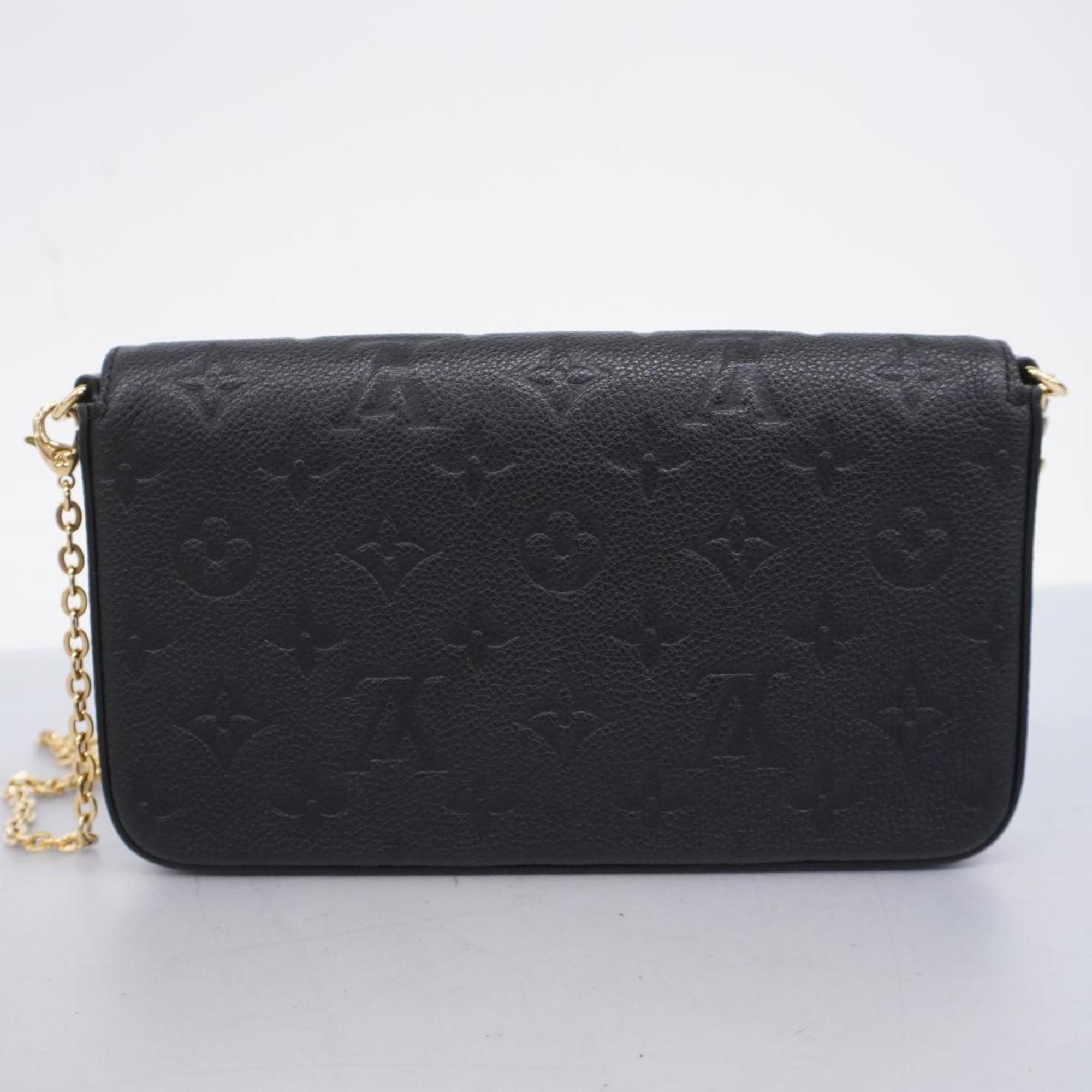 Louis Vuitton Shoulder Wallet Monogram Empreinte Pochette Felicie M64064 Noir Ladies