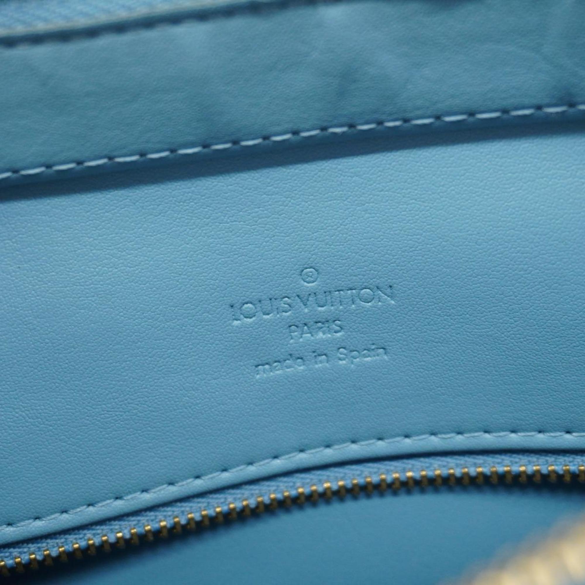 Louis Vuitton Tote Bag Vernis Houston M91005 Baby Blue Ladies