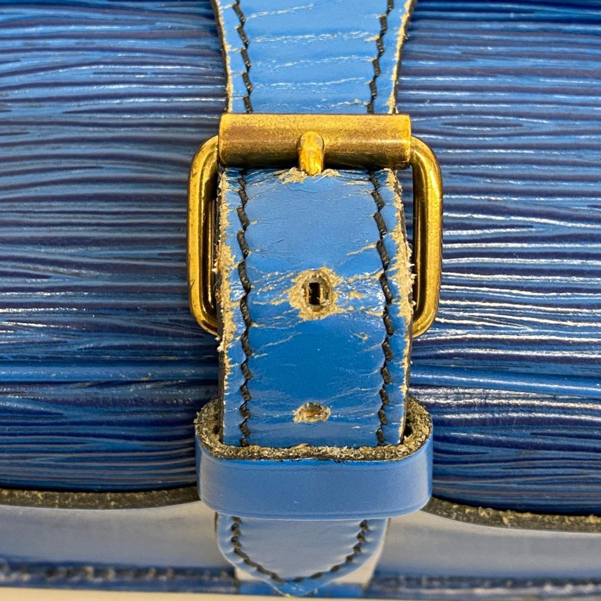 Louis Vuitton Shoulder Bag Epi Cartesier M52245 Toledo Blue Ladies