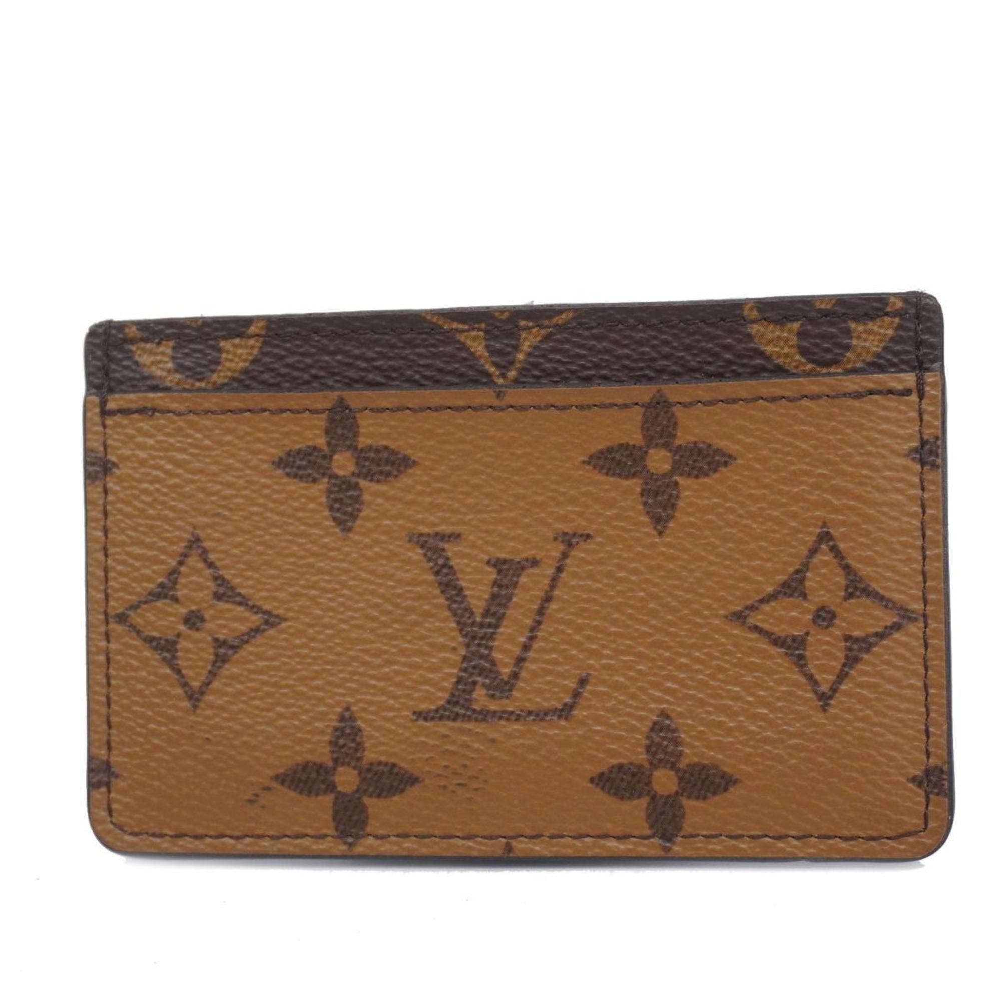 Louis Vuitton Business Card Holder/Card Case Monogram Reverse Porte Carte Sample M69161 Brown Men's/Women's